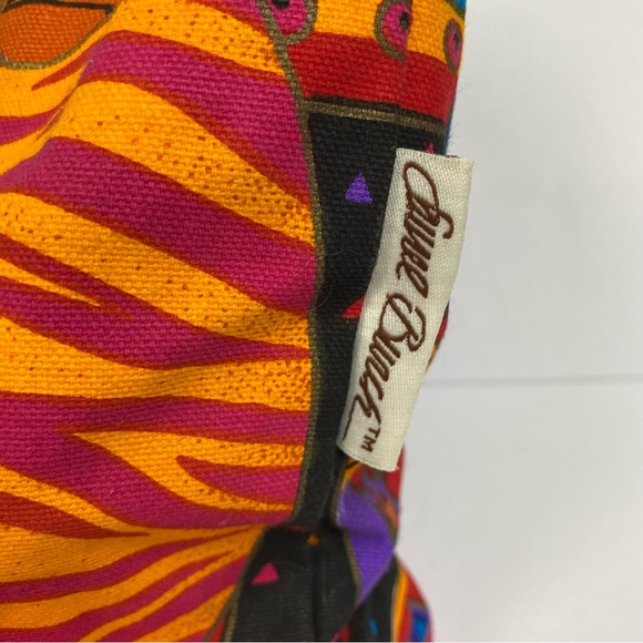 Laurel Burch Sand N Sun Canvas Cat Cutout Tres Gratos Zip Top Handbag Purse Tote - Picture 6 of 16